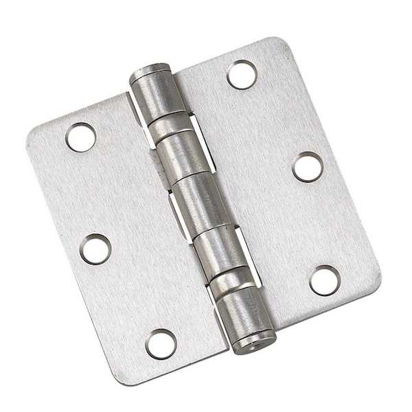 Onward 3-1/2 in. x 3-1/2 in. Brushed Nickel Full Mortise Ball Bearing Butt Hinge with Removable Pin (2-Pack)