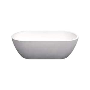 Sherwood 63 in. Solid Surface Freestanding Bathtub in White