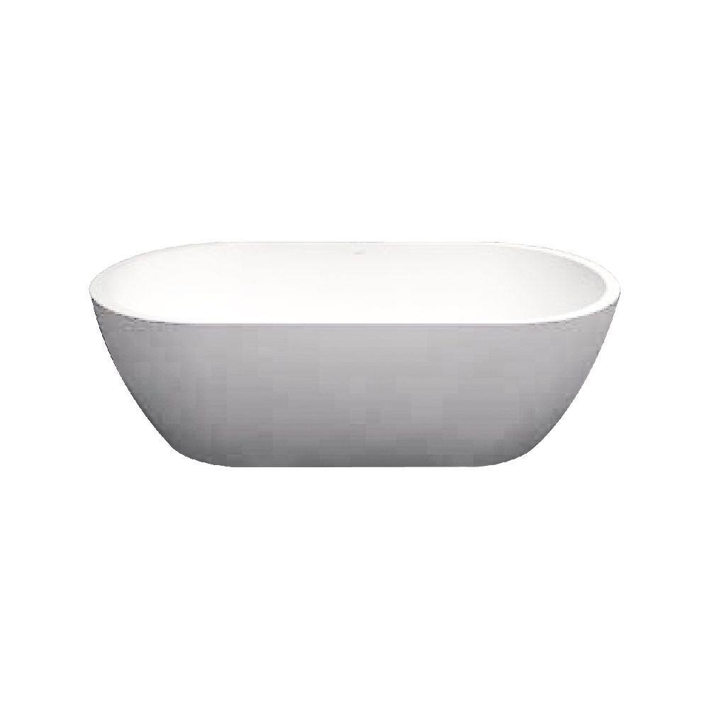 Sherwood 63'' White Acrylic Freestanding Soaking Bathtub