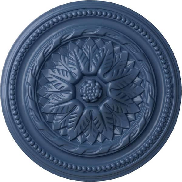 Ekena Millwork 2-1/4" x 16" x 16" Polyurethane Wigan Ceiling Medallion, Hand-Painted Americana