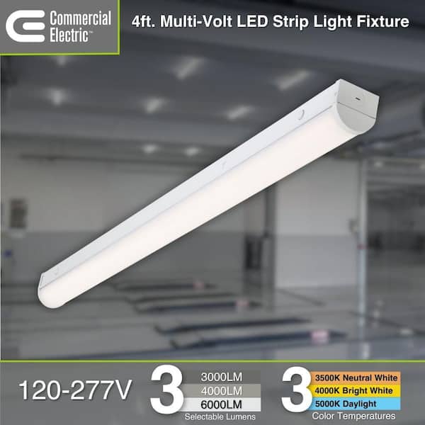 Commercial Electric 1-Pack 4 ft. Commercial Integrated LED White