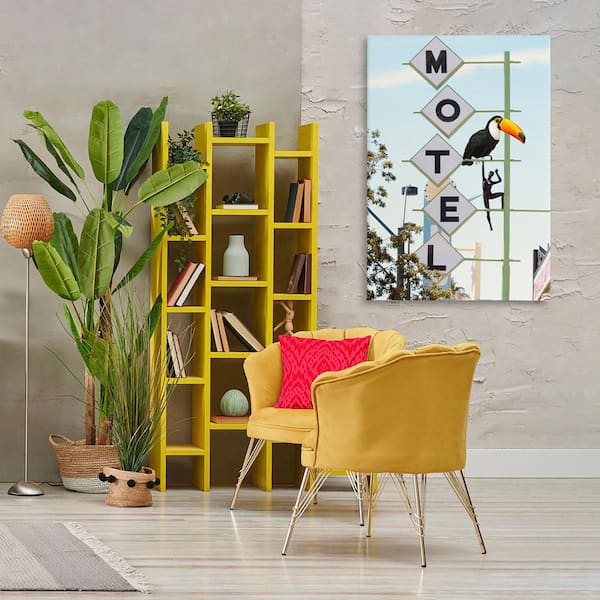Toucan on Motel Sign by Ashley Singleton Unframed Animal Graphic Art Print 45 in. x 30 in.