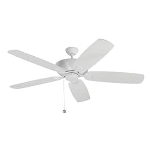 Colony Super Max 60 in. Transitional Rubberized White Ceiling Fan with White Blades and Pull Chain