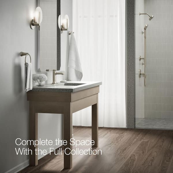 KOHLER Rubicon Battery Powered Touchless Single Hole Bathroom Faucet in Vibrant Brushed Nickel