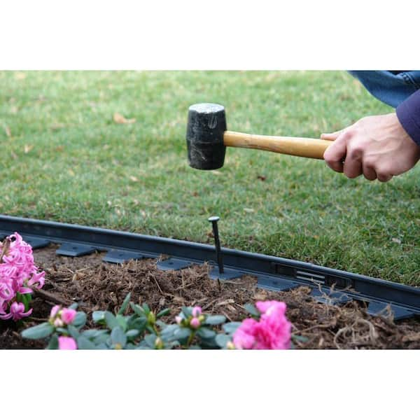 Gardenised Black 80 in. x 11 in. Plastic Garden Spike Indoor and