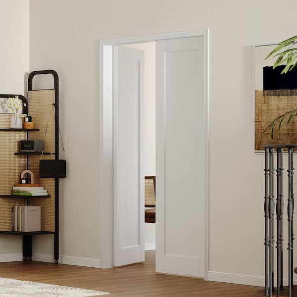 48 in. x 80 in. 1 Panel, MDF & Solid Wood, White Primed, Pre-assembled Door Panel Interior Door Slab