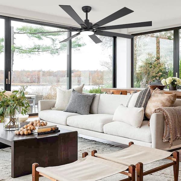 HINNIXY 72 in. Indoor/Outdoor Matte Black DC Motor Ceiling Fan