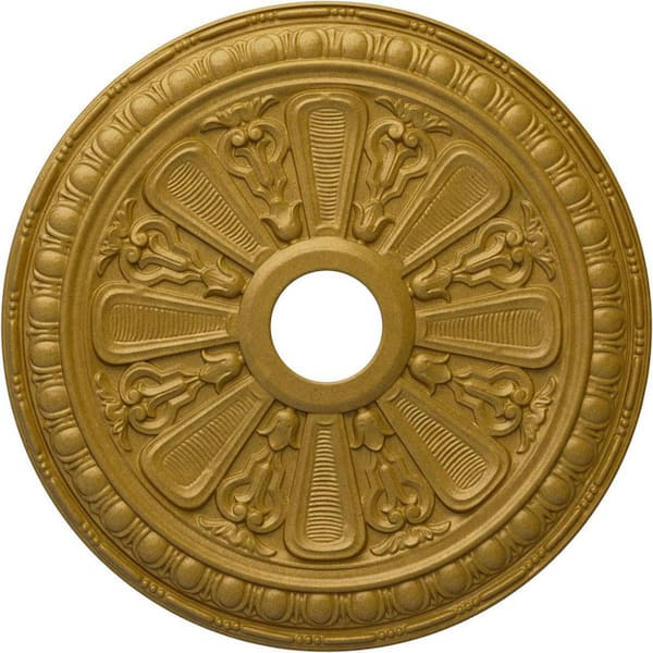 Ekena Millwork 1 in. x 23-1/2 in. x 23-1/2 in. Polyurethane Bristol Ceiling Medallion, Pharaohs Gold