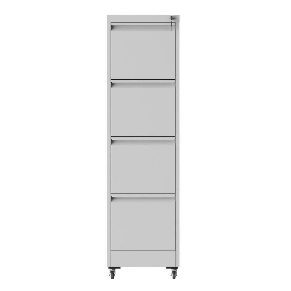 17.72 in. W 4 Drawer Metal Mobile File Tool Cabinet with Lock, Black Filing Cabinets, Heavy Duty Tool Carts for Garage price history on PriceWatchPro