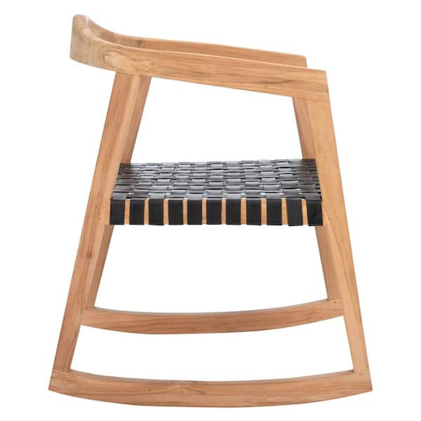 SAFAVIEH Willa Cognac/Wood 19.29 in. Teak Dining Chair