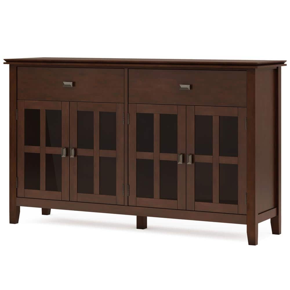 Russet Brown Solid Wood 60" Traditional Sideboard Buffet