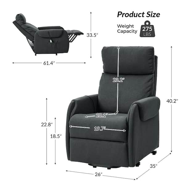 JAYDEN CREATION Emilia Charcoal Modern Lift Assist Power