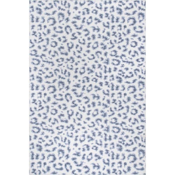 nuLOOM Mason Blue 5 ft. x 8 ft. Machine Washable Contemporary Leopard Print Indoor Area Rug