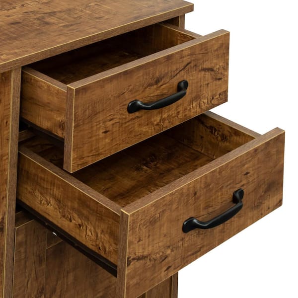 Caesar Wooden Drawer Storage Cabinet - Brown - Decornation