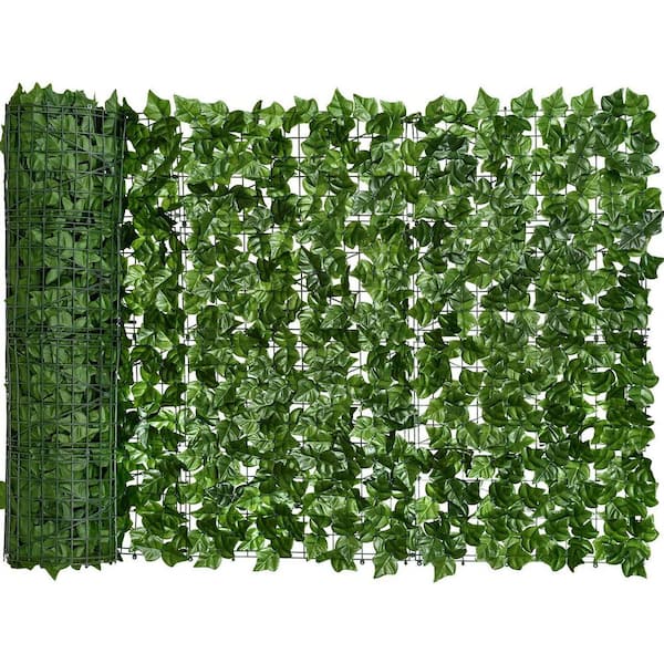 118 in. x 39.4 in. Faux Ivy Privacy Fence Wall Screen, Faux Hedge