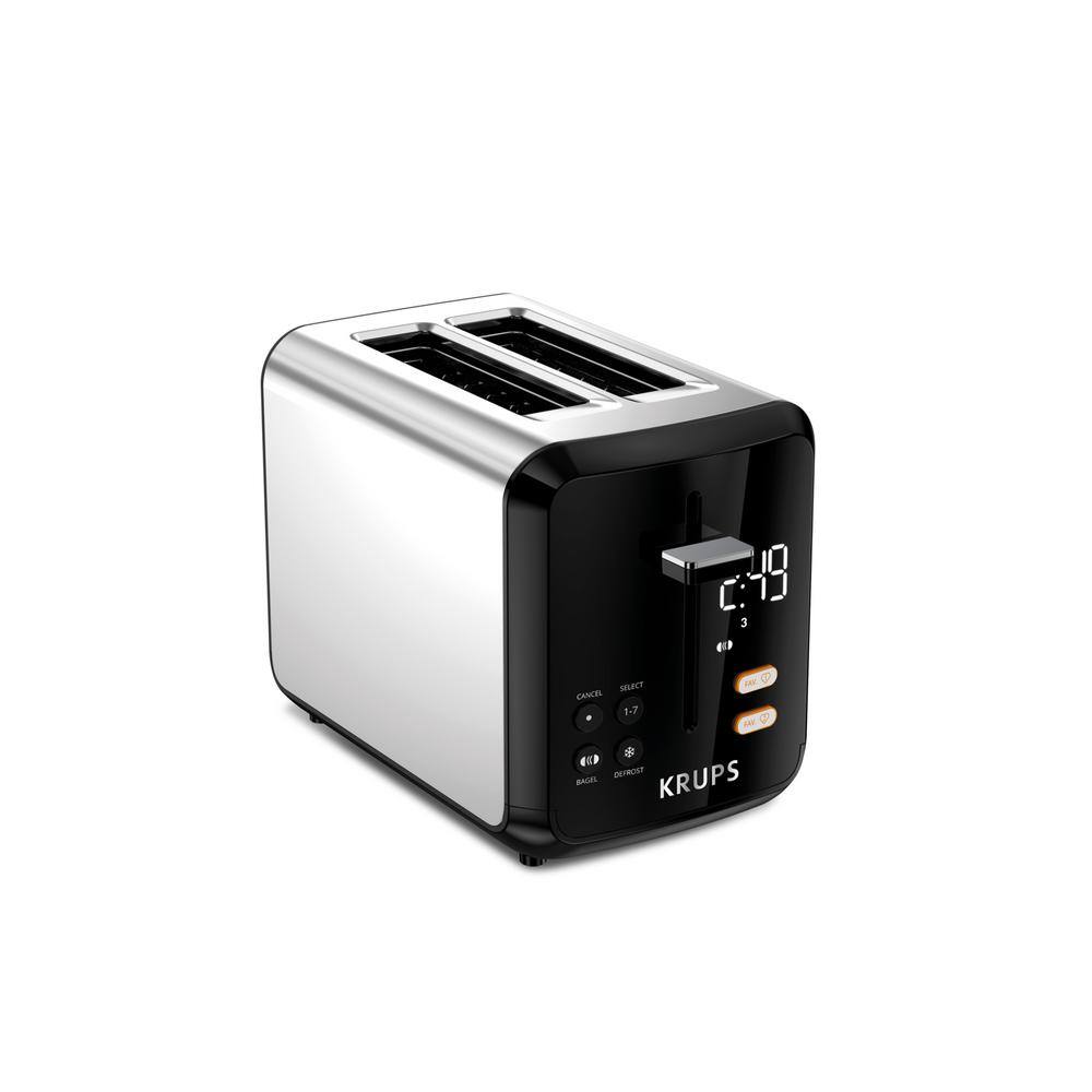 Digital Stainless Steel 2-Slice Toaster with Wide Slots