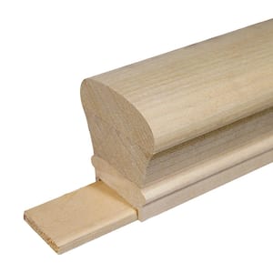 Stair Parts 6010 16 ft. Unfinished Poplar Plowed Handrail with Fillet