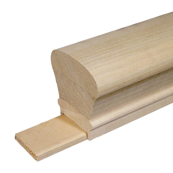 EVERMARK Stair Parts 6010 16 ft. Unfinished Poplar Plowed Handrail with Fillet
