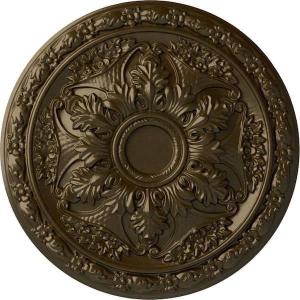 20" x 1-5/8" Baile Urethane Ceiling Medallion (Fits Canopies upto 3-1/4"), Brass