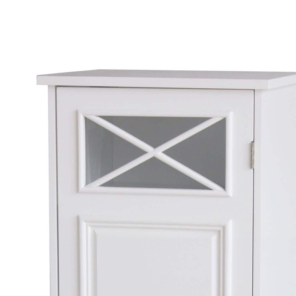 Dawson White Adjustable Shelf Elegant Floor Cabinet