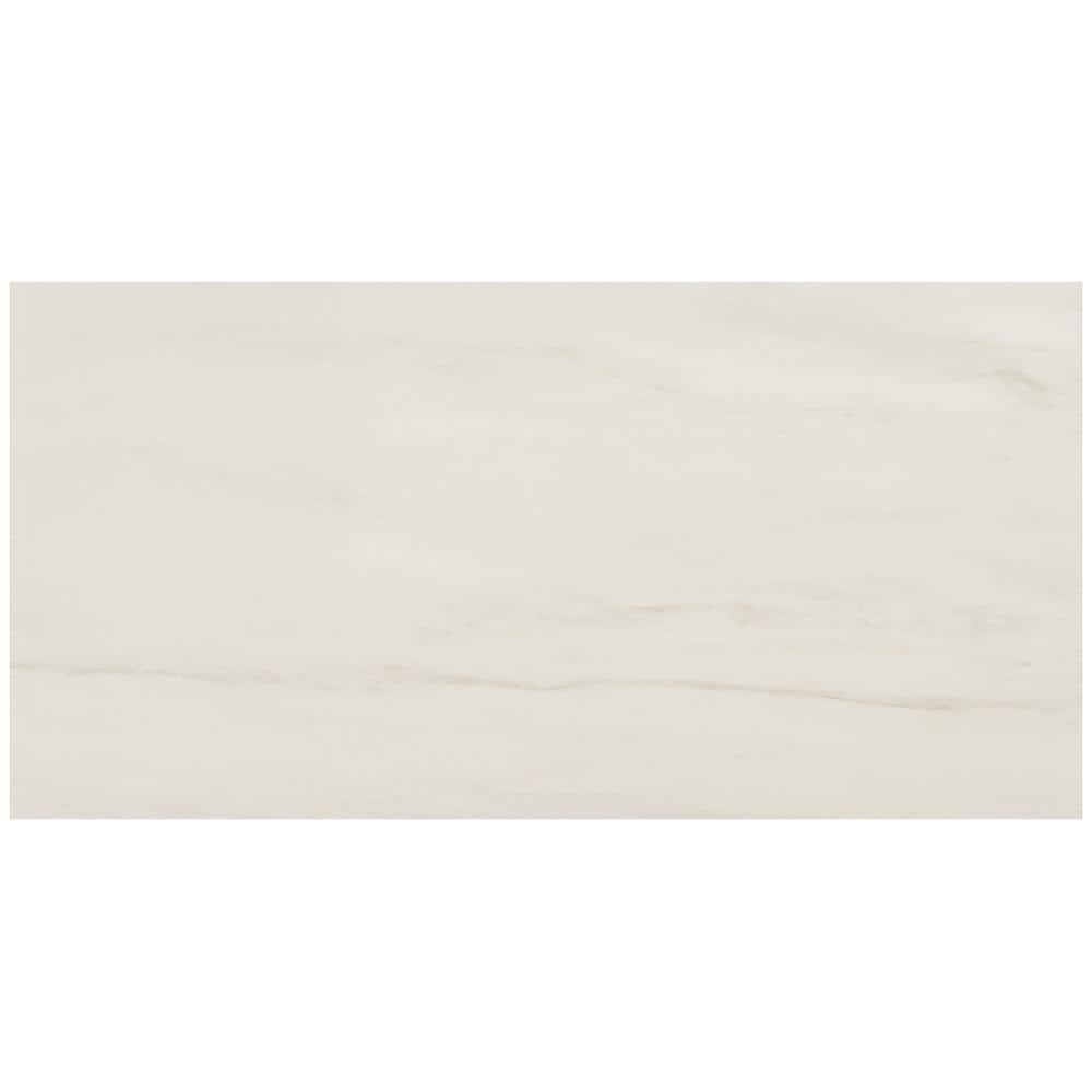 Dolomite Snow 12x24 Polished Marble Look Porcelain Tile