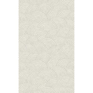 Taupe Seashell Like Art Deco Geometric Printed Non-Woven Non-Pasted Textured Wallpaper 57 sq. ft.