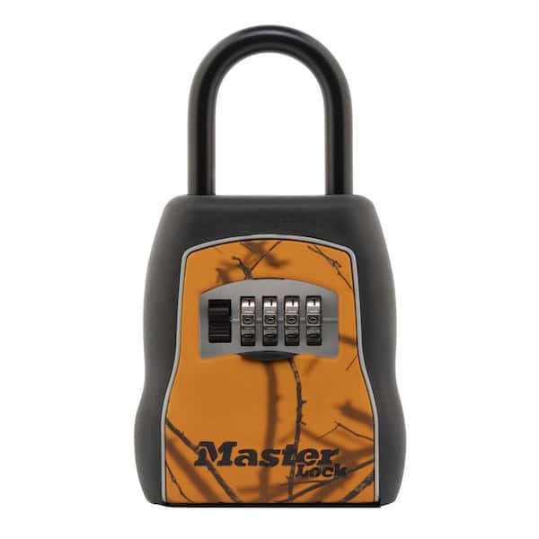 Master Lock Lock Box, Resettable Combination Dials, Mossy Oak Blaze Orange