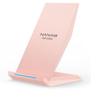 Ergonomic Design Pink Wireless Charging Station Wireless Charger for iPhone and Samsung Galaxy