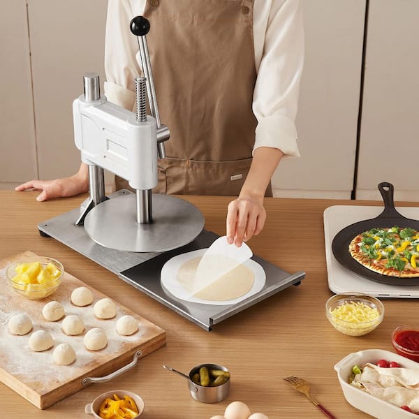 SKYSHALO 9.5 in. Manual Pizza Dough Press Stainless Steel Pastry