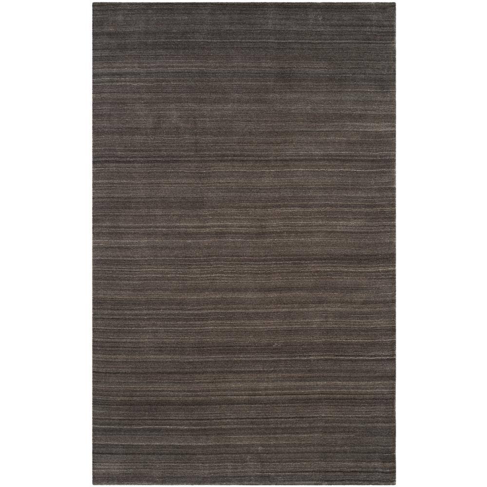 Charcoal Hand-Knotted Wool 6' x 9' Area Rug