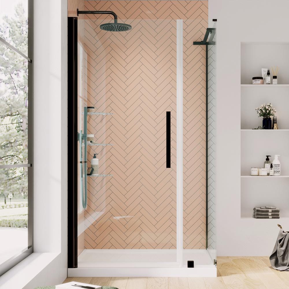 OVE Decors Pasadena 40 in. L x 32 in. W x 75 in. H Corner Shower Kit w ...