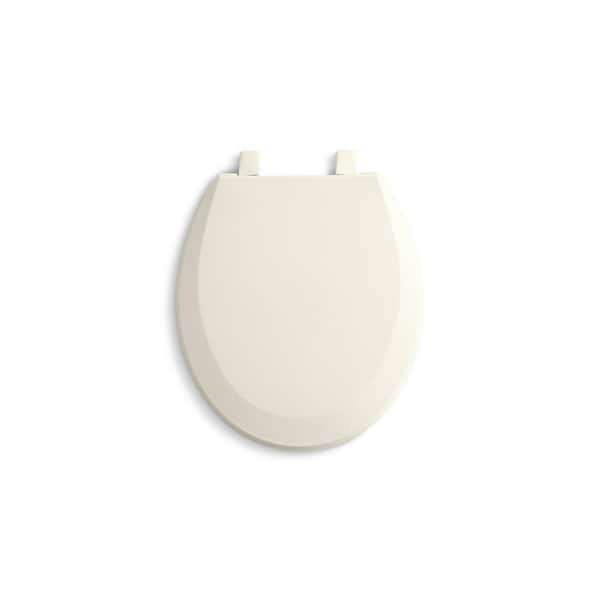 Lustra Round Closed-Front Toilet Seat with Quick-Release Hinges in Biscuit