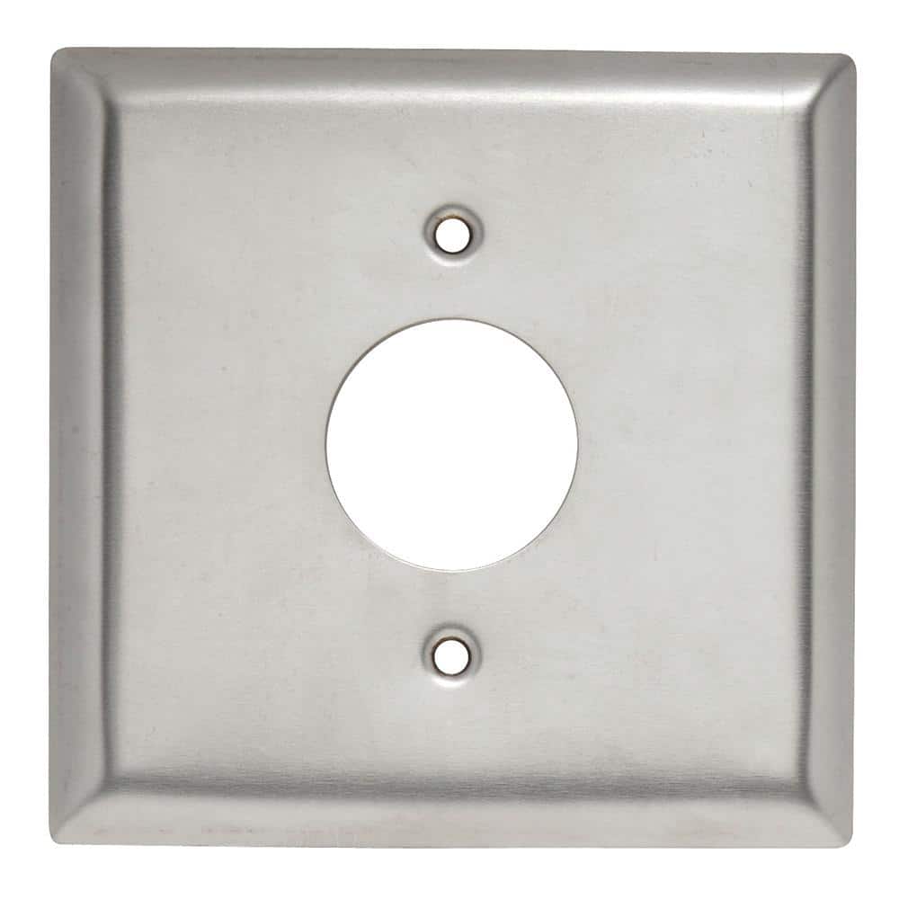Stainless Steel 2-Gang Single Receptacle Wall Plate