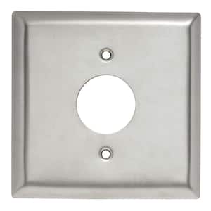 Pass & Seymour 302/304 S/S 2 Gang 1 Single Receptacle Wall Plate, Stainless Steel (1-Pack)