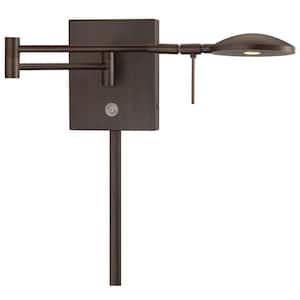 George's Reading Room 8-Watt Copper Bronze Patina Integrated LED Swing Arm