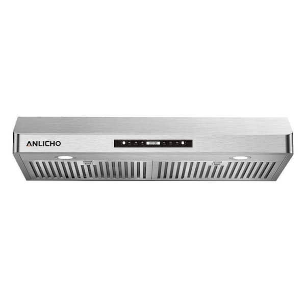 36 in. 600 CFM Ducted Under Cabinet Range Hood in Stainless Steel with Gesture Control, Permanent Filters and Led