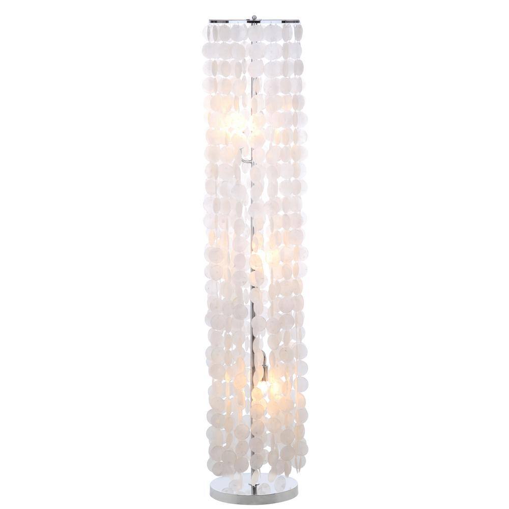 Illumina 60" White Capiz Shell Cylinder Floor Lamp