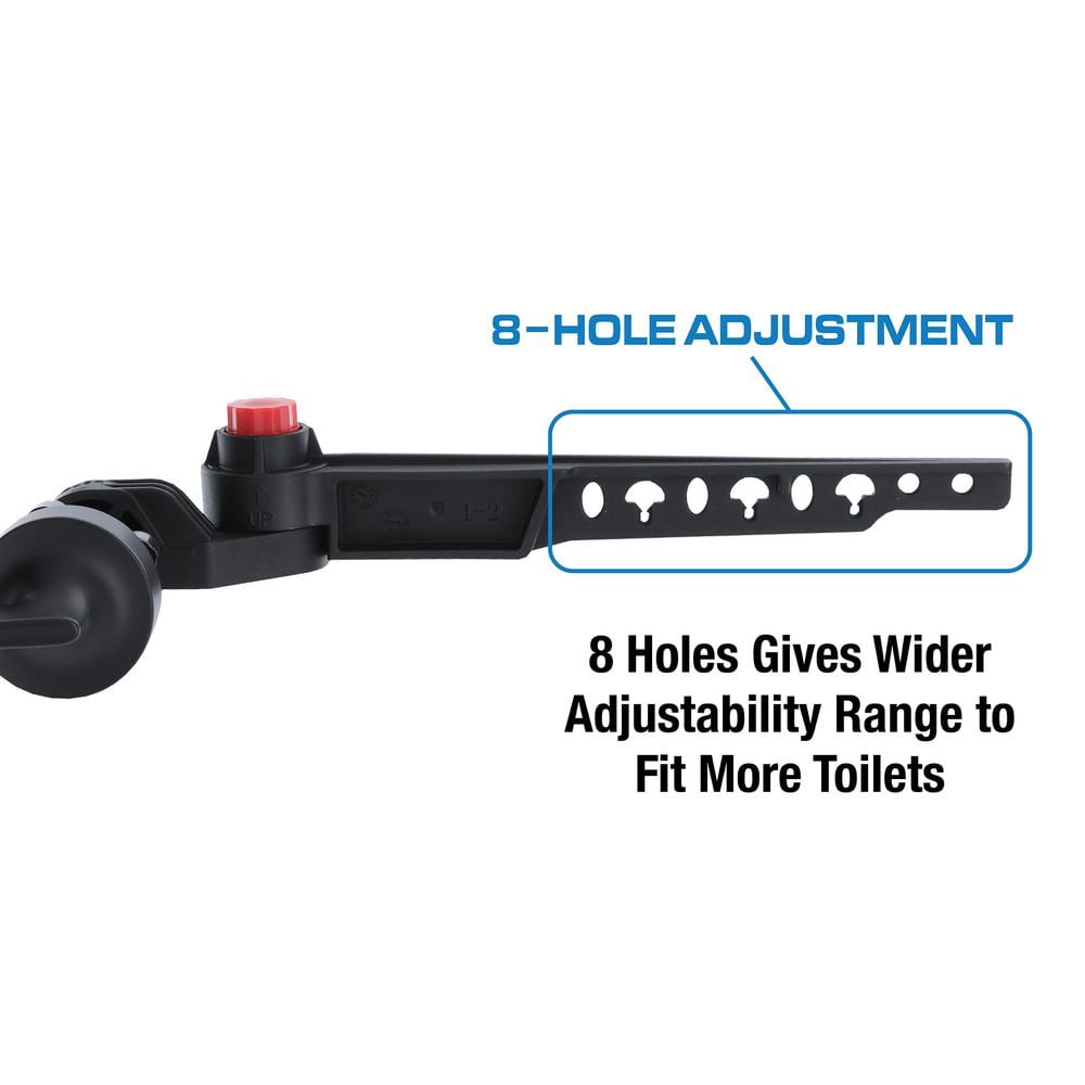 Universal Matte Black Toilet Tank Lever with Adjustable Arm