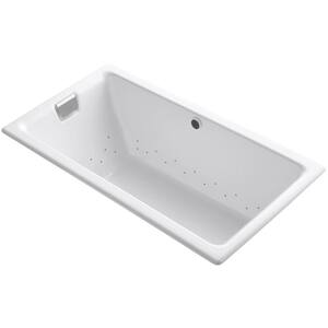 Tea-for-Two 5.5 ft. Rectangular Drop-in Air Bath Tub in White