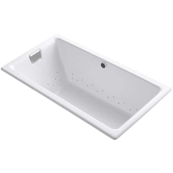 KOHLER Tea-for-Two 5.5 ft. Rectangular Drop-in Air Bath Tub in White