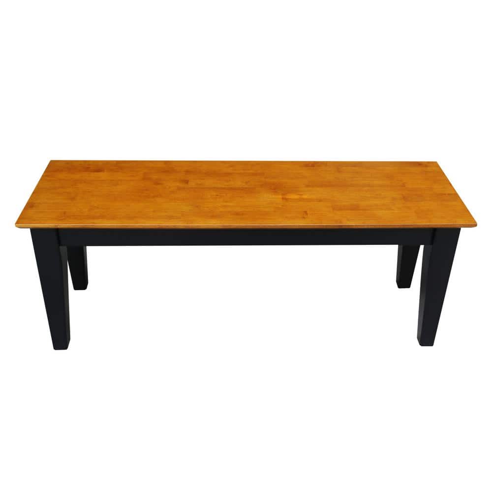 Elegant Shaker-Inspired Dual-Tone Bench in Black and Cherry