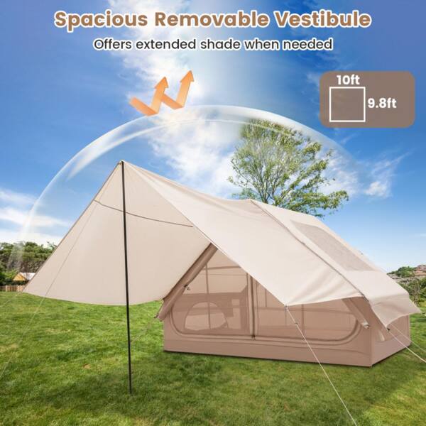 SKONYON 4-6 People Inflatable Camping Tent with Porch and Carrying