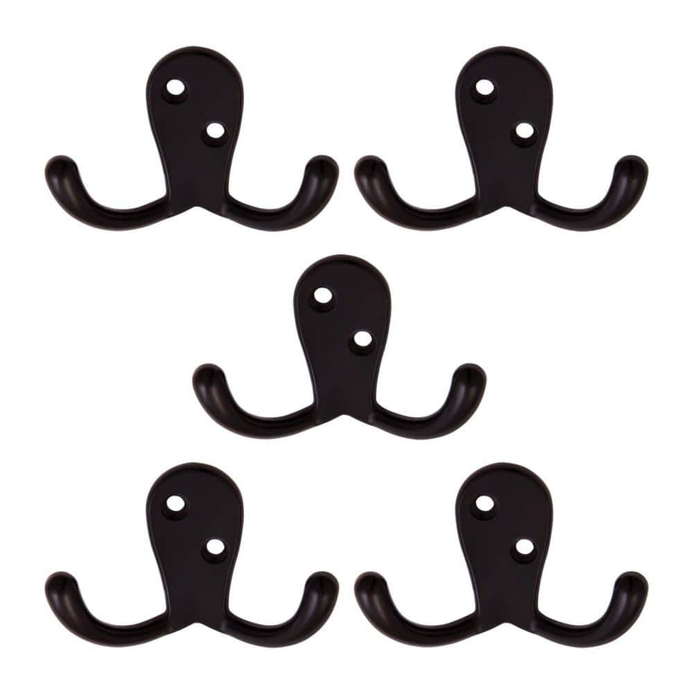 Design House Double Robe Hook in Matte Black (5-Pack) 207746 - The Home ...