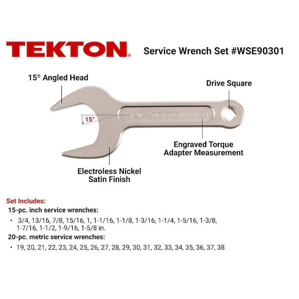 3/4-1-5/8 in., 19-38 mm Service Wrench Set (35-Piece)