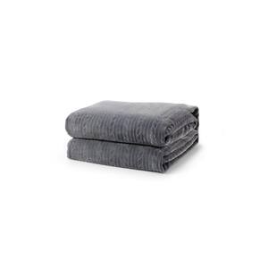Grey Embossed 100% Polyester King Blanket 108 in. x 90 in.