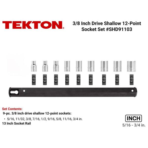 3/8 in. Drive 12-Point Socket Set (9-Piece)