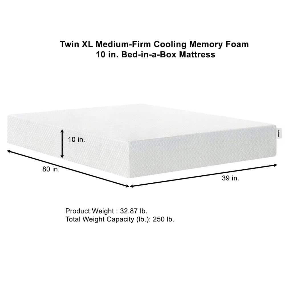 Twin Medium Cooling Memory Foam 10 in. Bed-in-a-Box Mattress - thumbnail 3