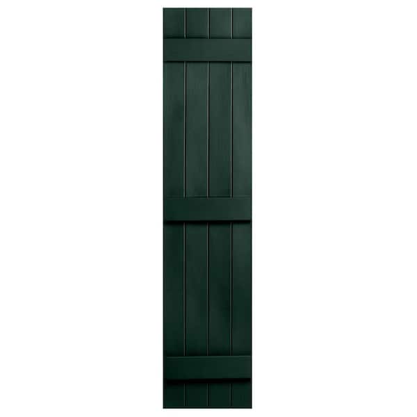 14.31 in. W x 81 in. H Polypropylene Pine Board and Batten Joined Exterior Shutters