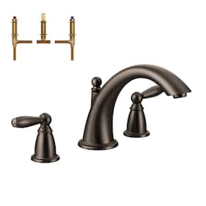 Oil Rubbed Bronze Deck Mounted Roman Bathroom Tub Faucet W/ Hand Shower Ktf054 