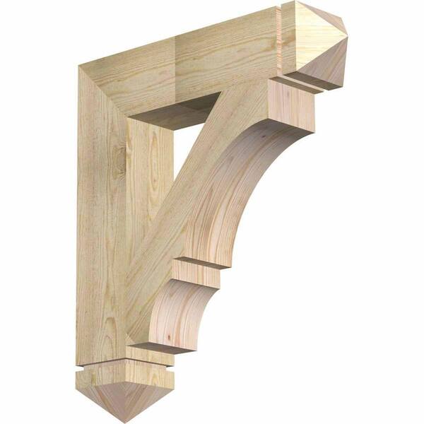 Ekena Millwork 6 in. x 32 in. x 28 in. Douglas Fir Balboa Arts and Crafts Rough Sawn Bracket